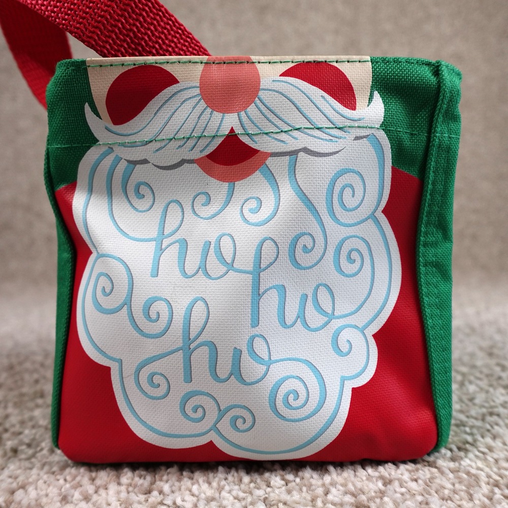 Thirty-One Littles Carry-All Caddy Santa Claus Ho Ho Ho Mini Tote Green Red